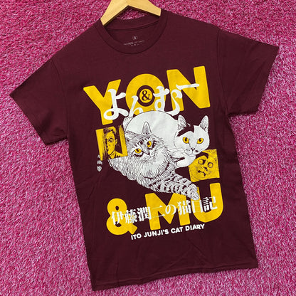 Junji Ito's Cat Diary Yon & Mu Portrait Manga T-Shirt Small