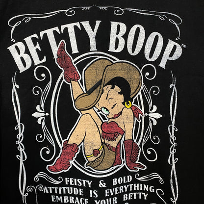 Betty Boop "Feisty & Bold" Cowgirl Cute Graphic T-Shirt Medium