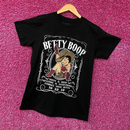 Betty Boop "Feisty & Bold" Cowgirl Cute Graphic T-Shirt Medium