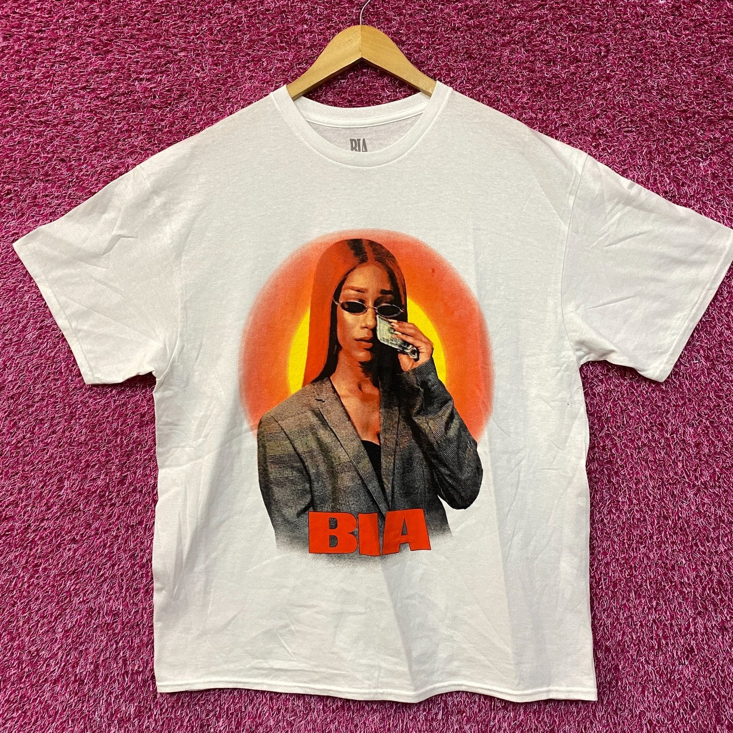 Bia Money Tears Graphic Design Hip-Hop T-Shirt Large