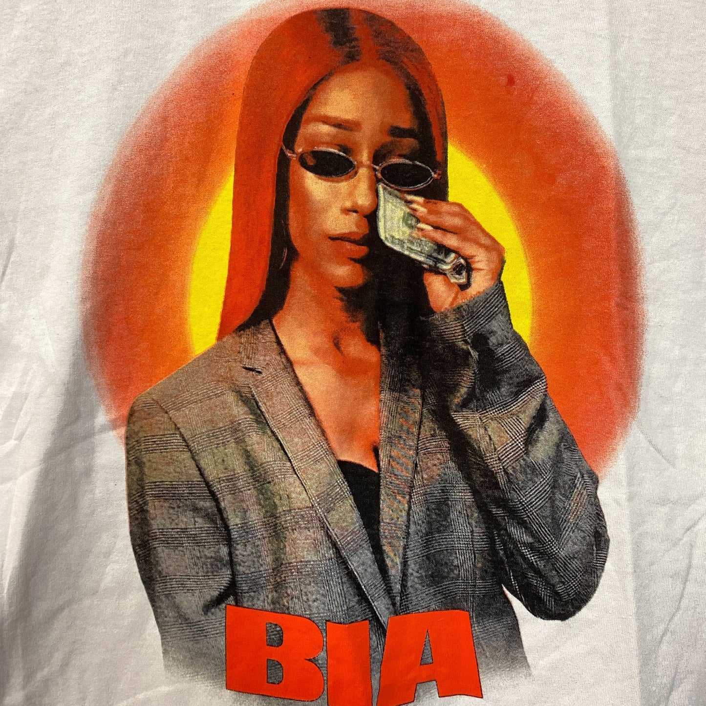 Bia Money Tears Graphic Design Hip-Hop T-Shirt Large
