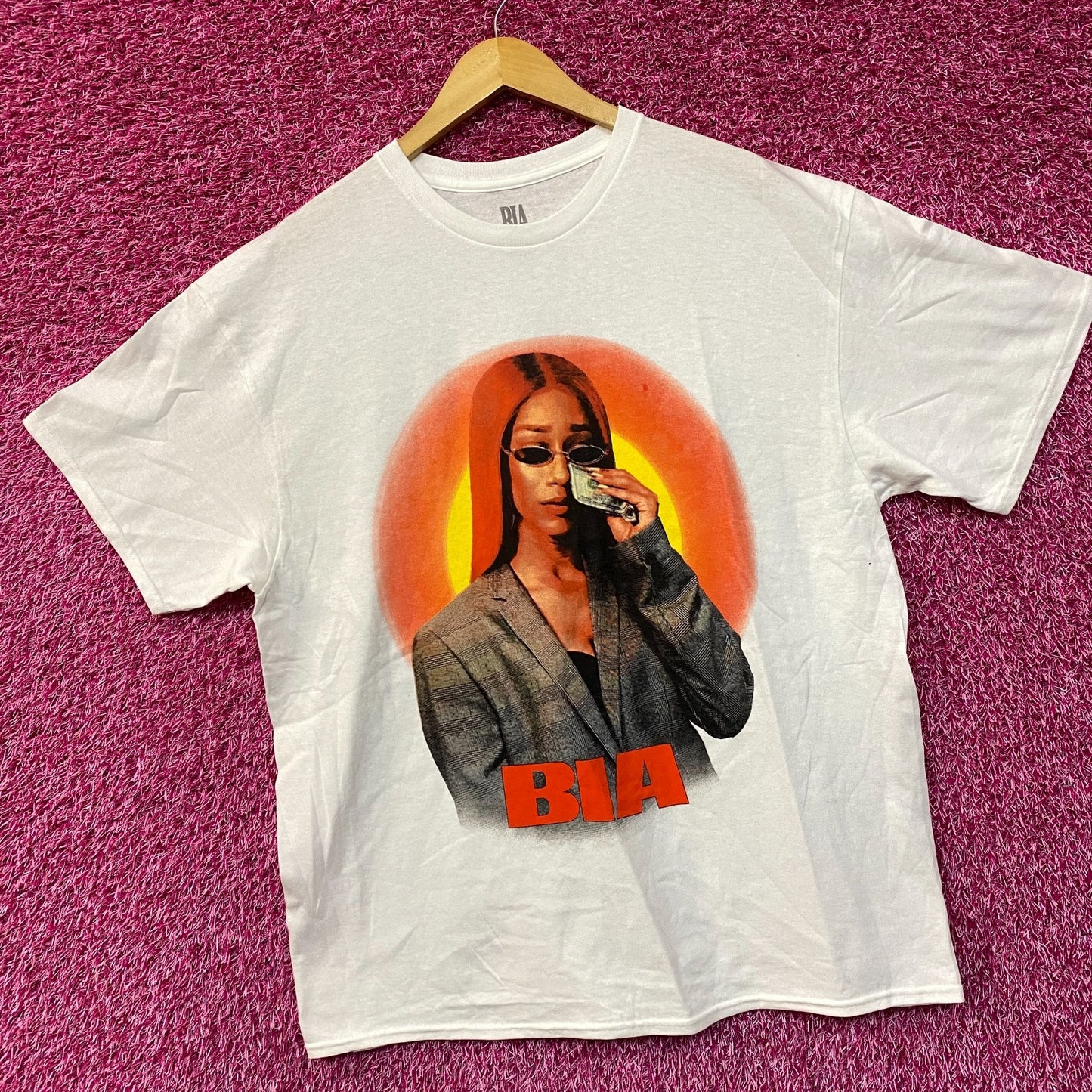 Bia Money Tears Graphic Design Hip-Hop T-Shirt Large