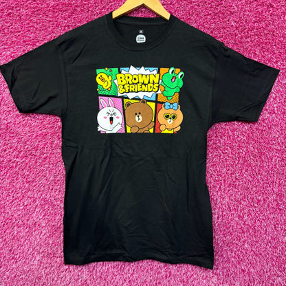 Brown & Friends Kawaii TV Animated Series Line Friends Tee M