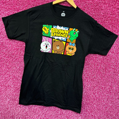 Brown & Friends Kawaii TV Animated Series Line Friends Tee M