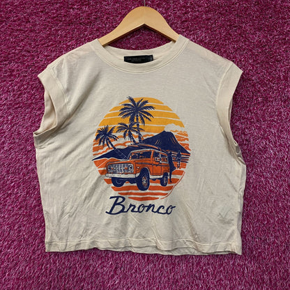 Junk Food Clothing Ford Bronco Sunset Graphic Tissue Crop Tank Small