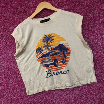 Junk Food Clothing Ford Bronco Sunset Graphic Tissue Crop Tank Small