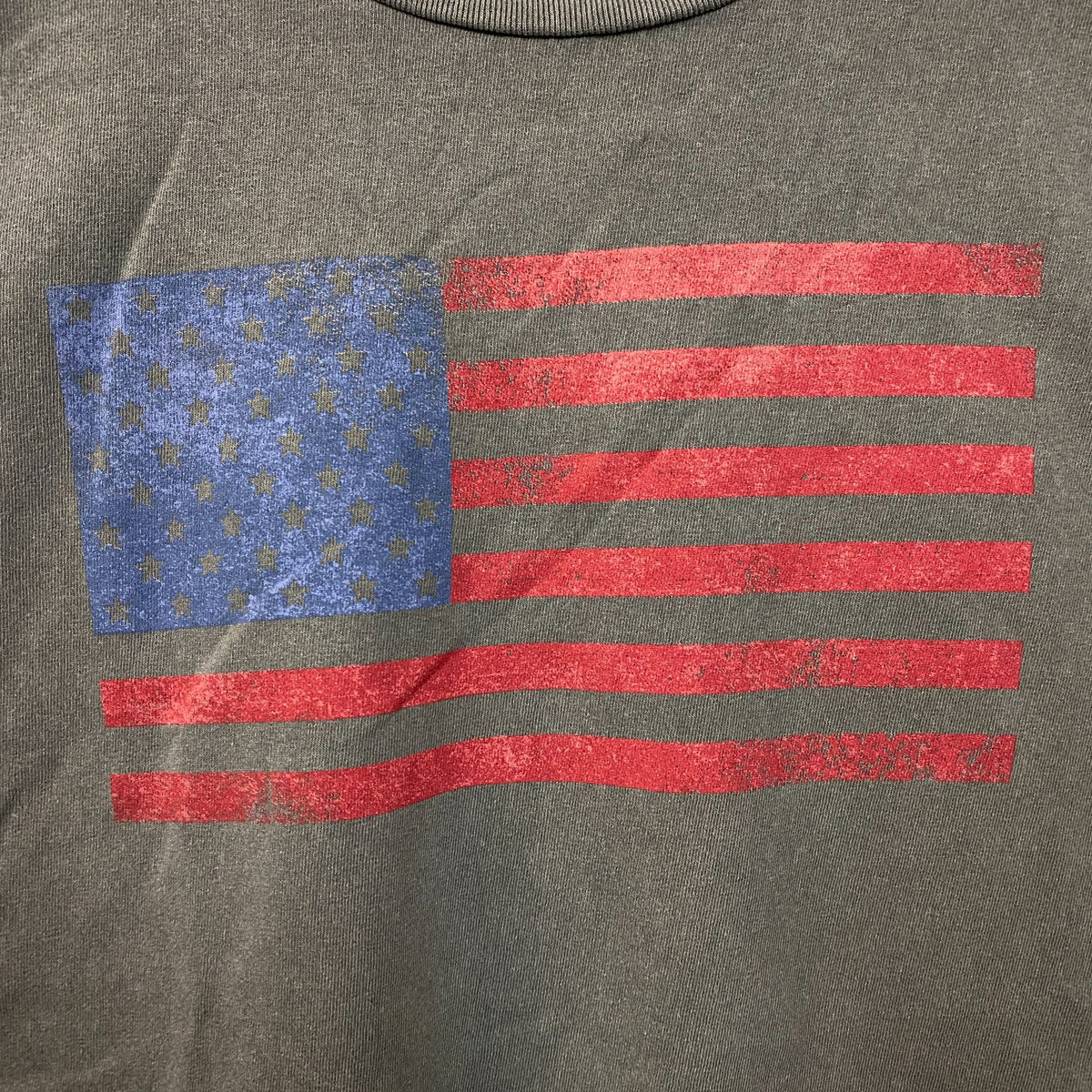 Junk Food American Flag Patriotic Olive Gray Tshirt size XL