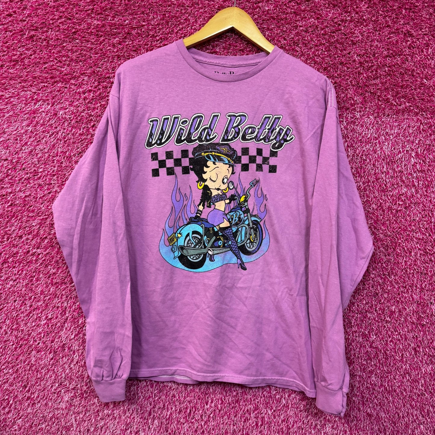 Biker Betty Easy Rider Motorcycle Betty Boop Long Sleeve M