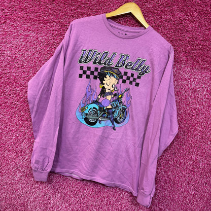 Biker Betty Easy Rider Motorcycle Betty Boop Long Sleeve M