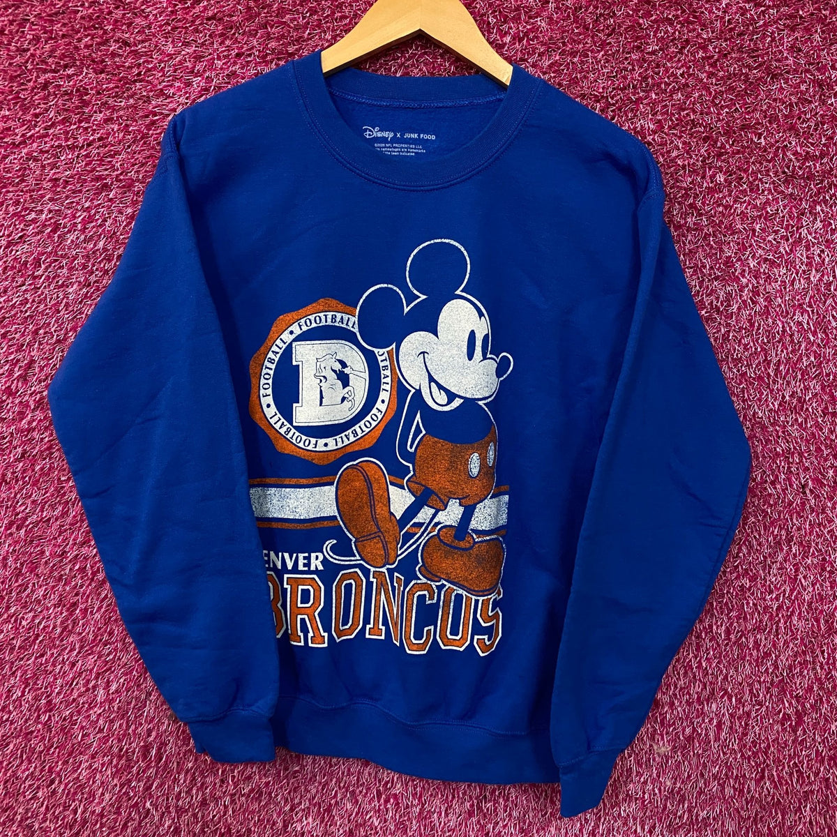 Junk Food x Disney Denver Broncos Mickey Crewneck Sweatshirt Small