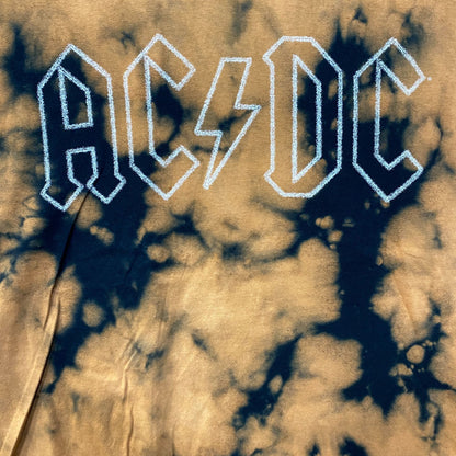 AC/DC Tie Dye Rock Band Sleeveless Croptop Medium