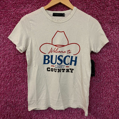 Welcome To Busch Light Country Vintage Style T-Shirt Large