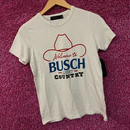 Welcome To Busch Light Country Vintage Style T-Shirt Large