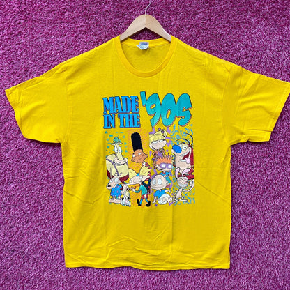 Nickelodeon Made In The 90s Hey Arnold Rugrats Ren Stimpy Rocko T-Shirt XL