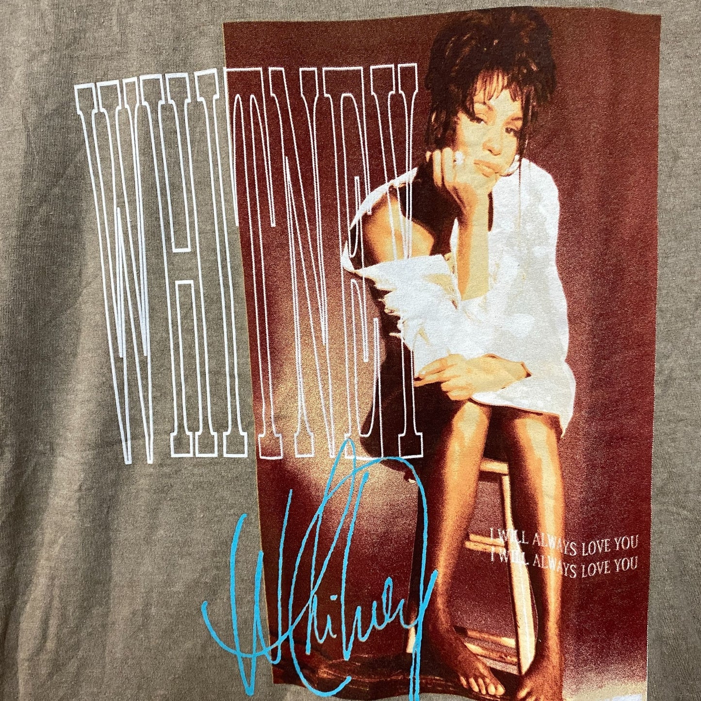 Whitney Houston I Will Always Love You Washed Graphic T-Shirt Medium