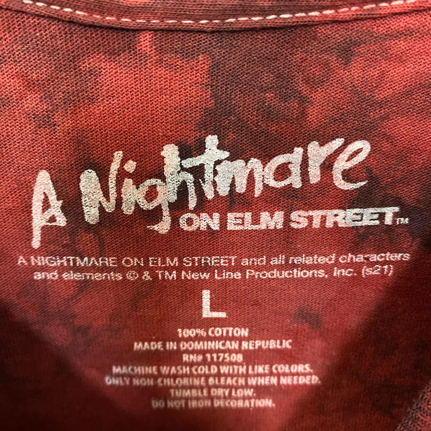 Freddy Krueger A Nightmare On Elm Street Tie Dye T-Shirt Large