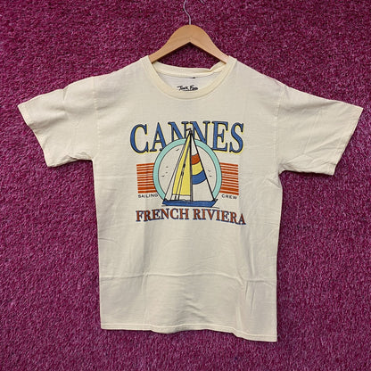 Junk Food Cannes Sailing Crew French Riviera Graphic T-Shirt Small
