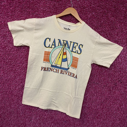 Junk Food Cannes Sailing Crew French Riviera Graphic T-Shirt Small