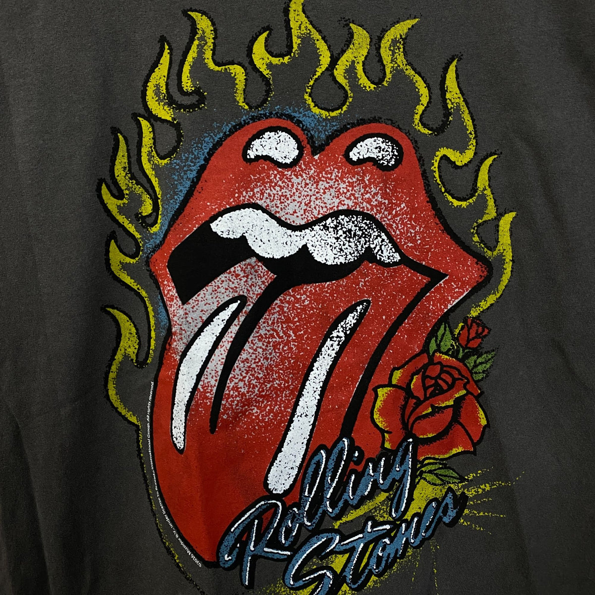 The Rolling Stones Flaming Hot Lips Graphic Rock T-Shirt Large