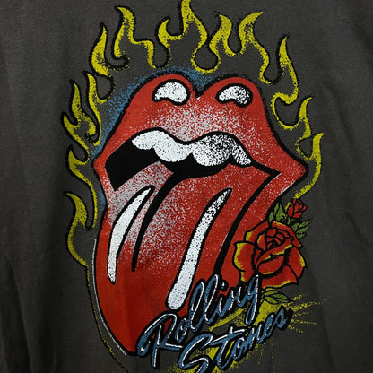The Rolling Stones Flaming Hot Lips Graphic Rock T-Shirt Large