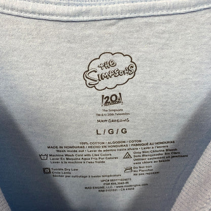 The Simpsons Classic Couch Graphic Design Blue T-Shirt Large