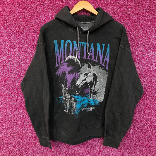 Junk Food Montana Treasure State Graphic Hoodie Sweatshirt Medium
