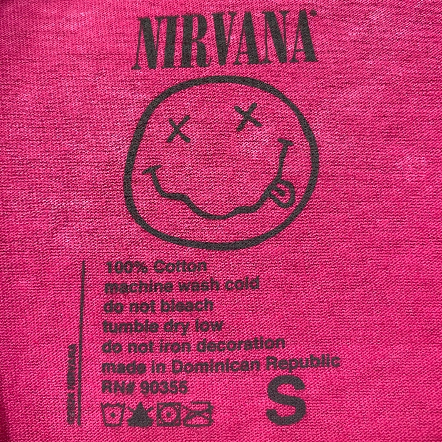Nirvana Nevermind Tour Watercolor Smiley Grunge Band Tee S