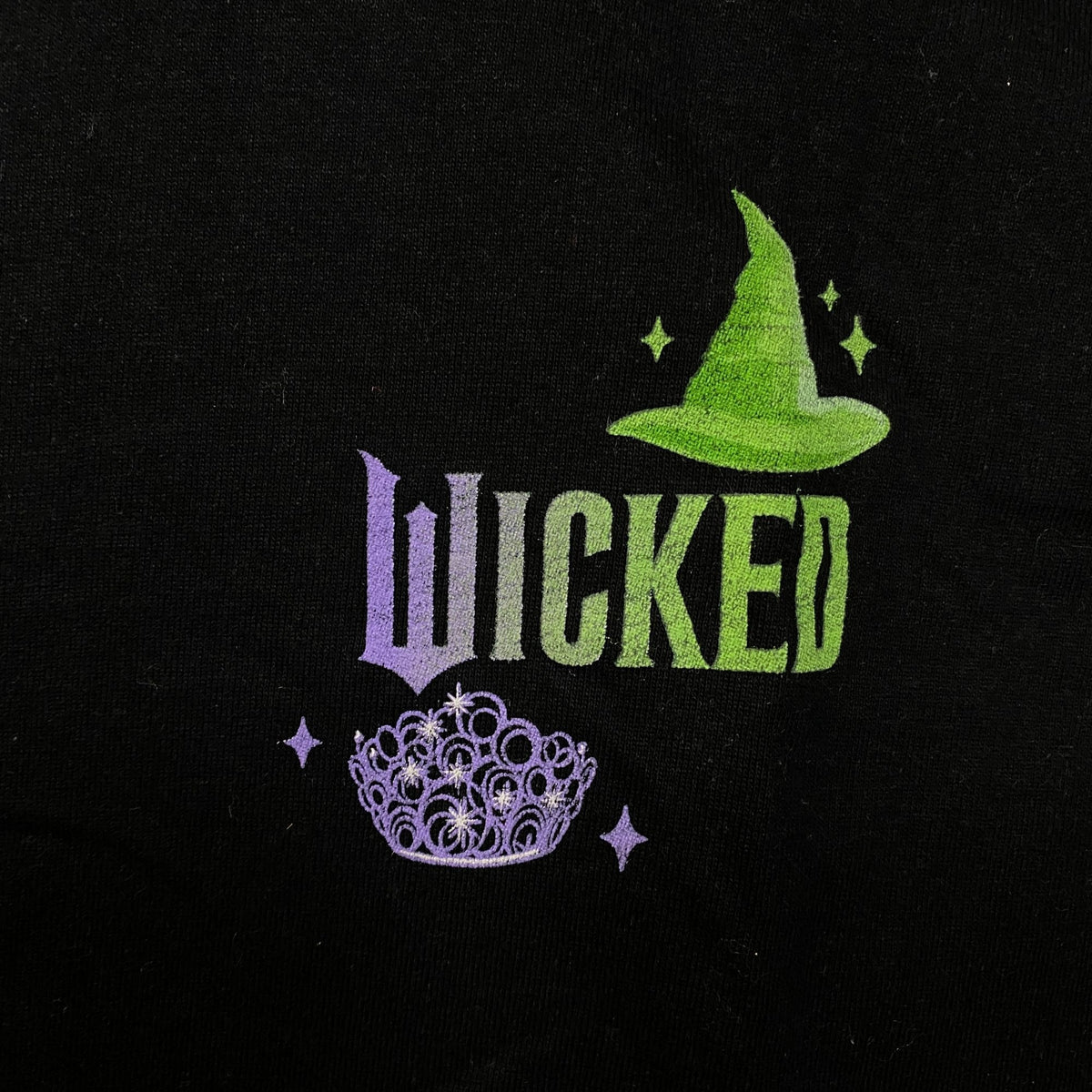 Wicked Elphaba and Glinda Logo Tshirt size Medium