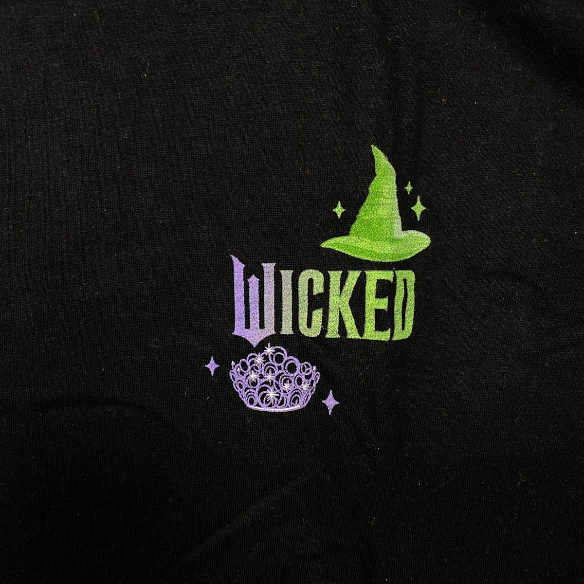 Wicked Elphaba and Glinda Logo Tshirt size Medium