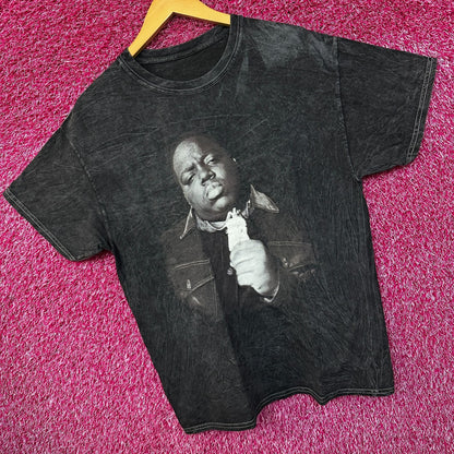 Notorious BIG Mineral Wash Rap Tshirt size black tee Large