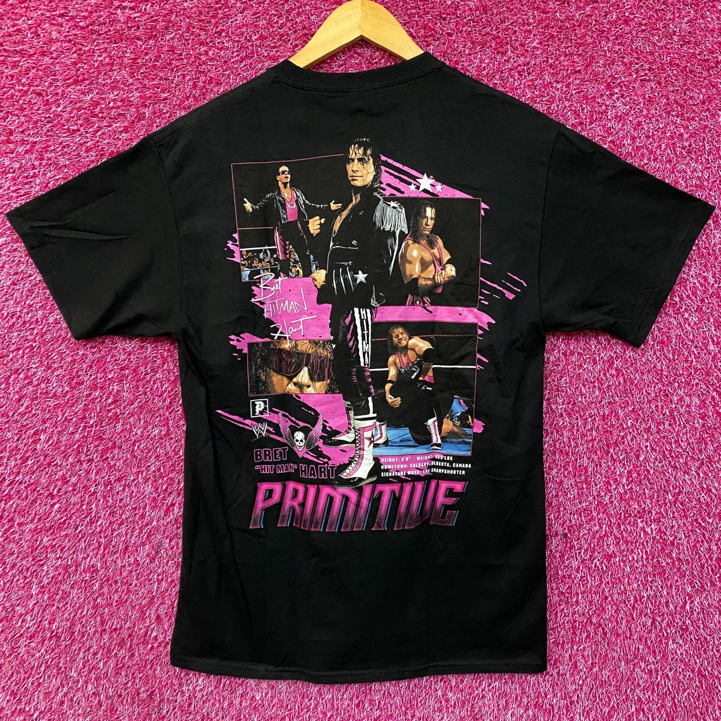 WWE X Primitive Bret Hart Hitman T-Shirt Medium