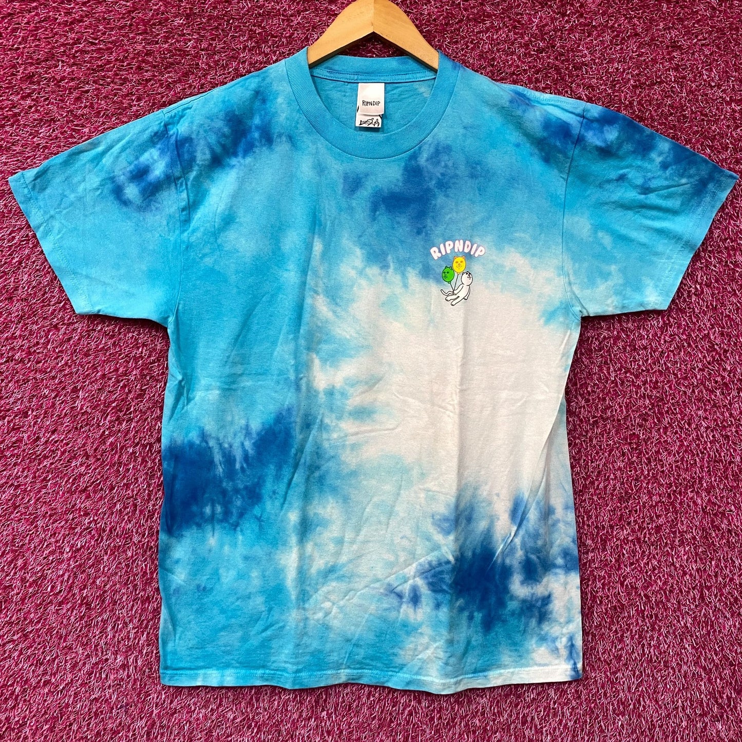 RIPNDIP Drifting Away Lord Nermal Blue Tie Dye T-Shirt M