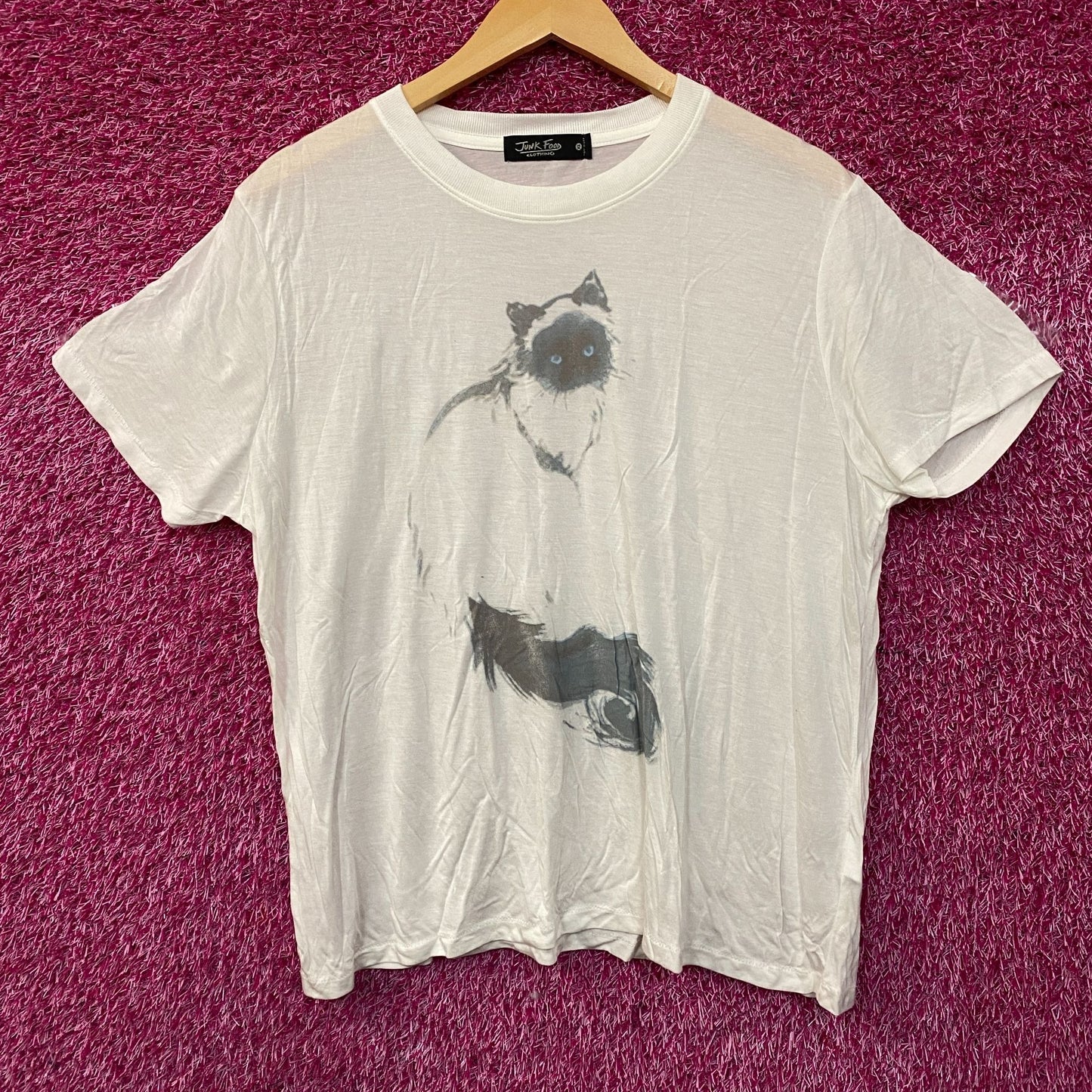 Junk Food Clothing Himalayan The Shadow Cat Retro Tissue Women's Tee XL
