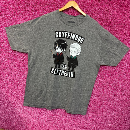 Harry Potter Gryffindor vs Draco Malfoy Slytherin chibi style T-shirt size 2xl