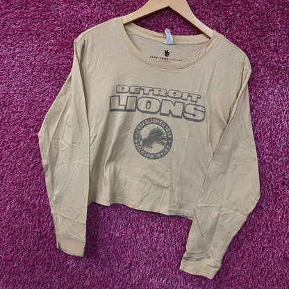 Junk Food Clothing Detroit Lions Women's Long Sleeve Crop Top Small