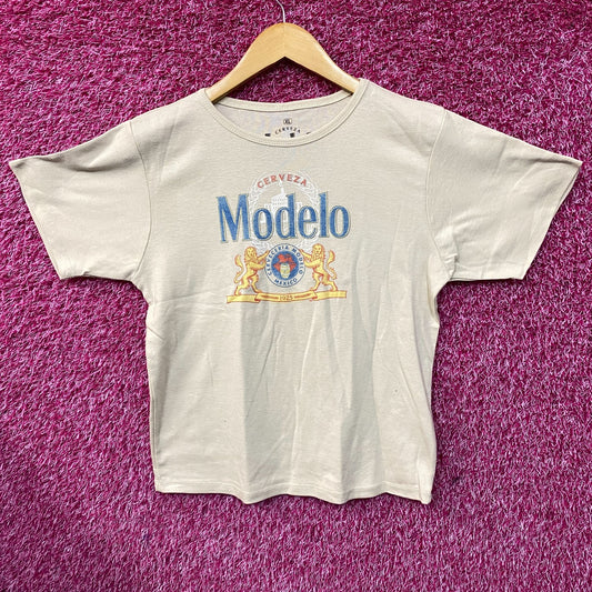 Modelo Cerveza Vintage Style Beige Crop Top XL