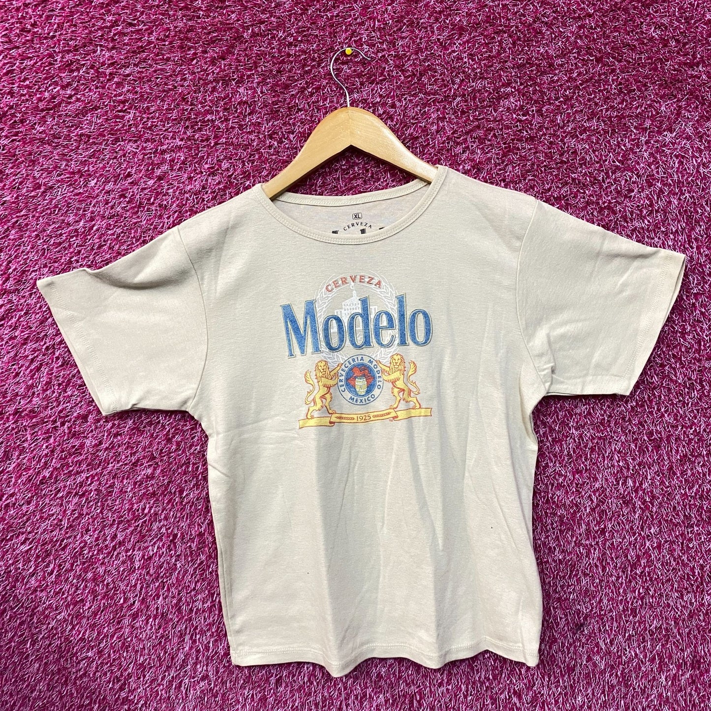 Modelo Cerveza Vintage Style Beige Crop Top XL