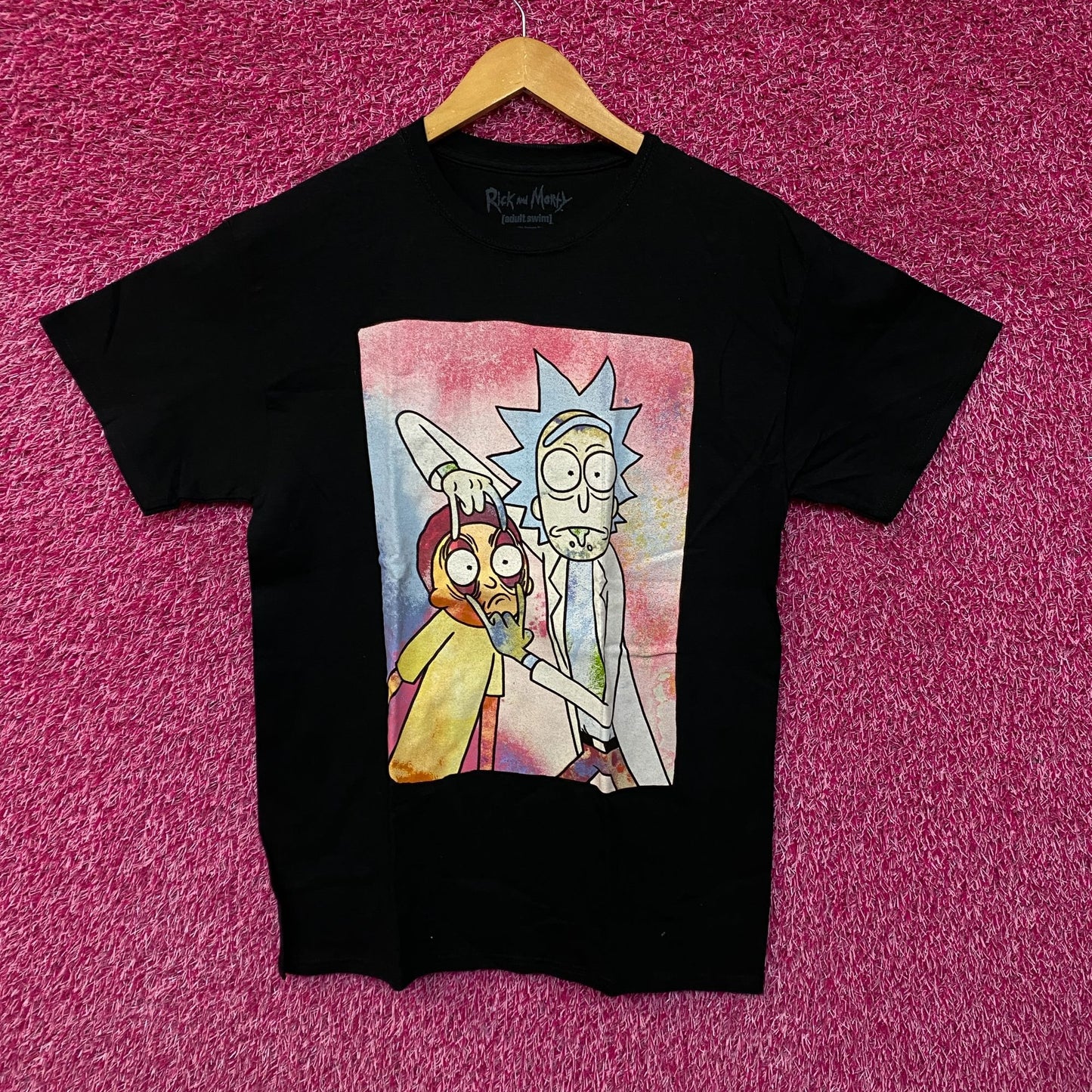 Rick and Morty watercolor eye pull Tshirt size medium