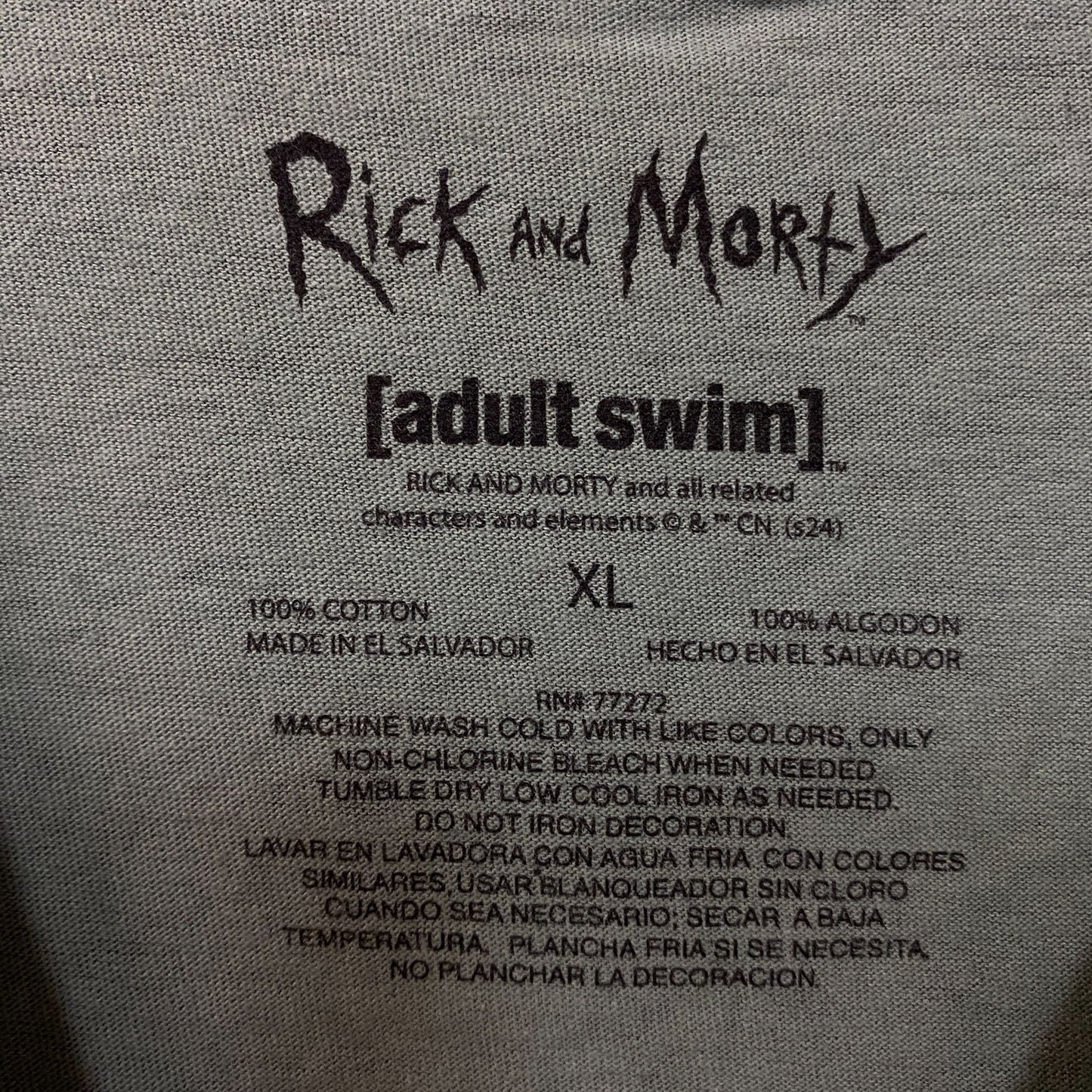 Rick and Morty Adult Swim Graphic T-Shirt XL