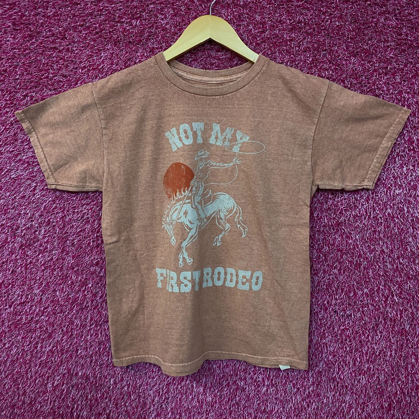 Not My First Rodeo Cowboy Vintage Style Graphic T-Shirt Large