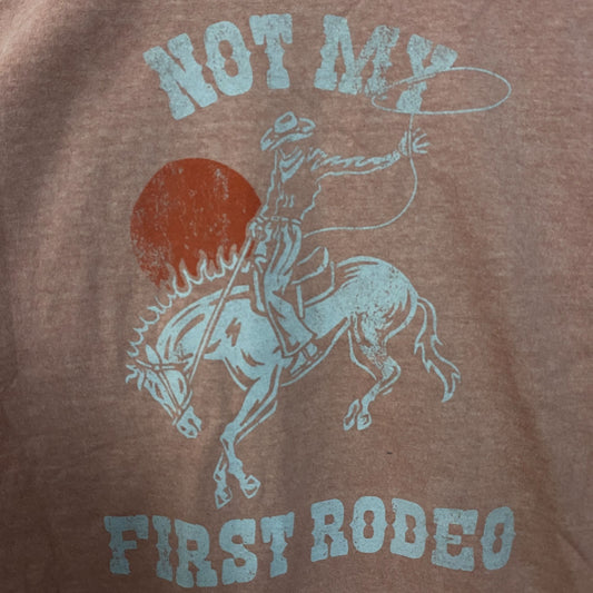 Not My First Rodeo Cowboy Vintage Style Graphic T-Shirt Large