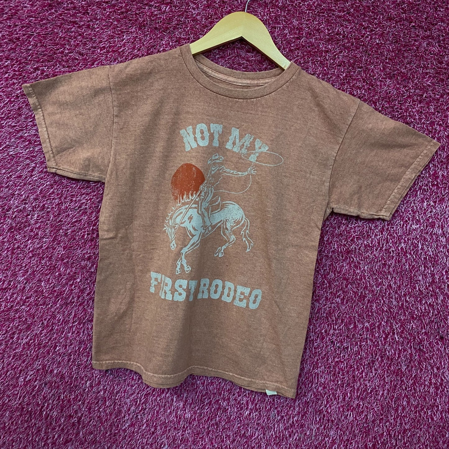 Not My First Rodeo Cowboy Vintage Style Graphic T-Shirt Large
