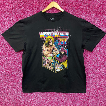 WWE Wrestlemania VI Black Short Sleeve Graphic T-Shirt  2XL