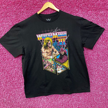 WWE Wrestlemania VI Black Short Sleeve Graphic T-Shirt  2XL