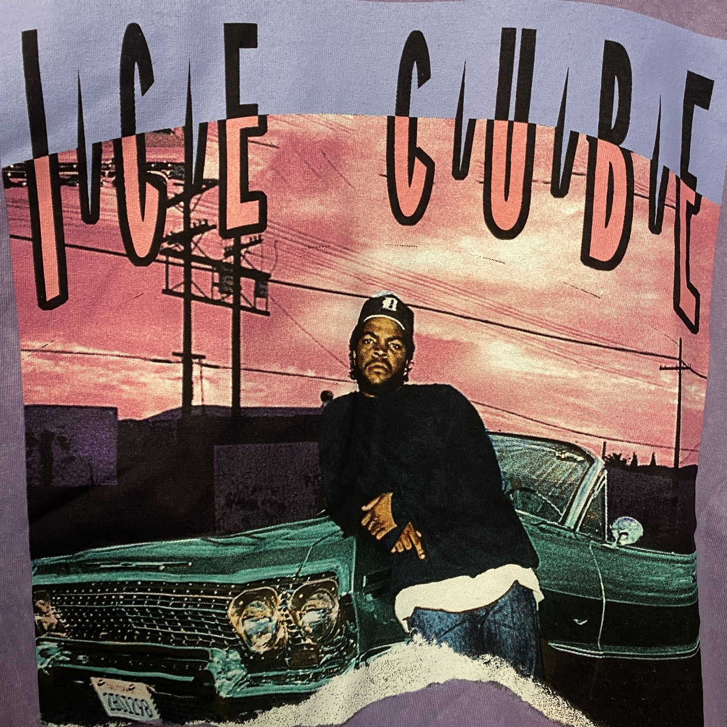 Ice Cube It Was A Good Day Lavender Graphic T-Shirt Large