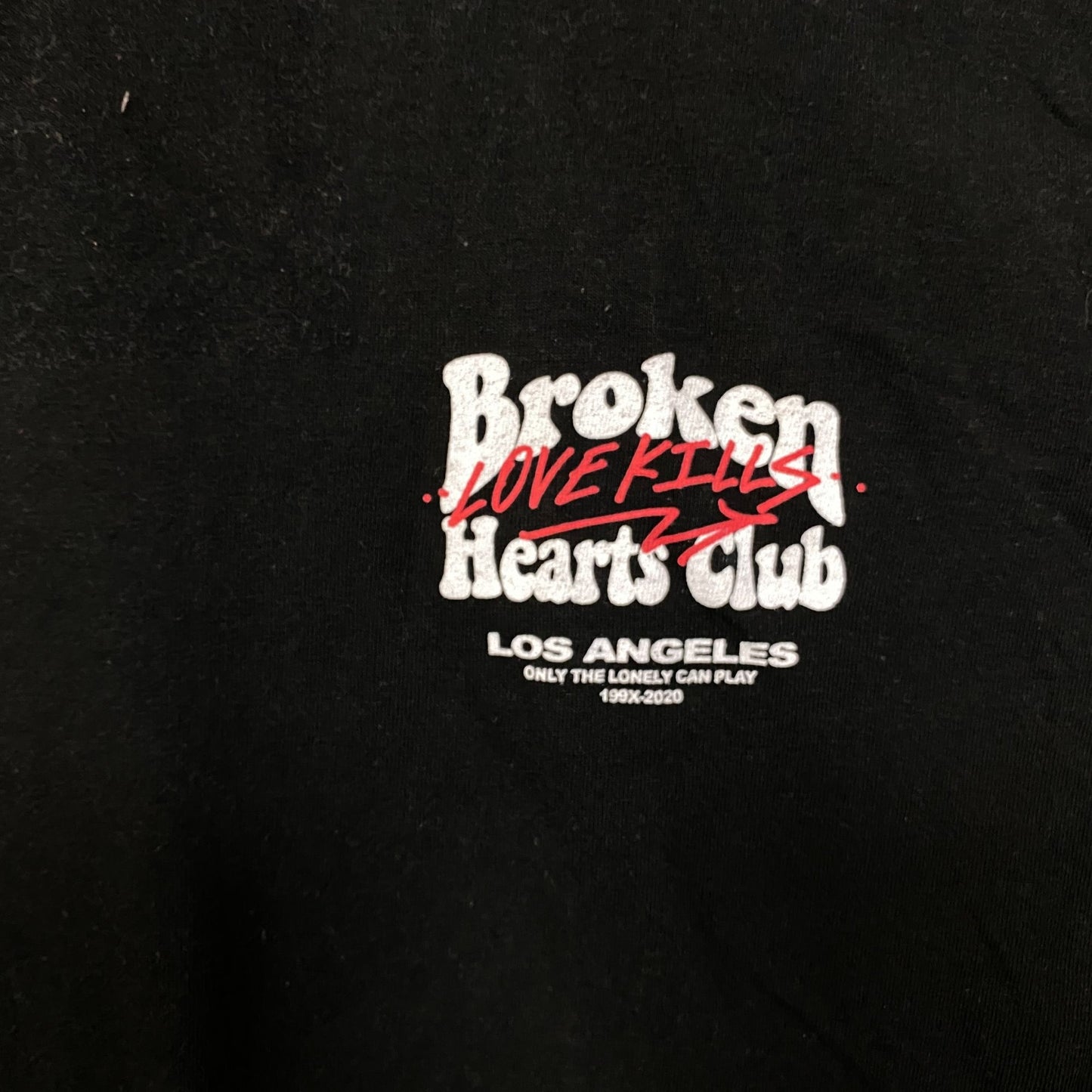Fashion Nova Broken Hearts Club Graphic Tee Large