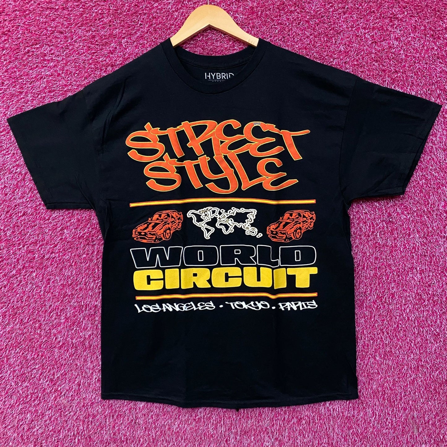 Hybrid Street Style World Circuit Graphic T-Shirt Large