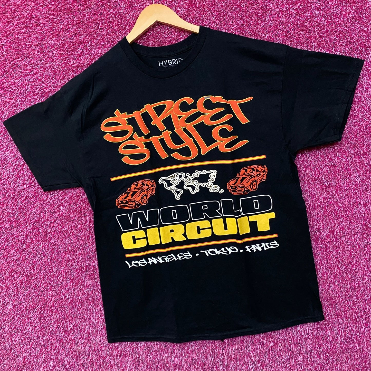 Hybrid Street Style World Circuit Graphic T-Shirt Large