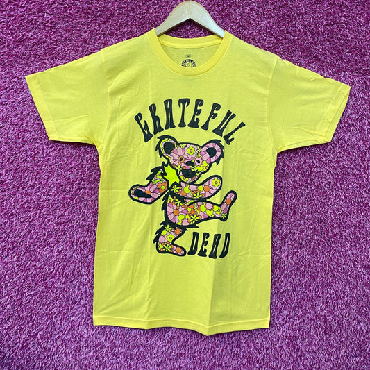 Grateful Dead Dancing Bear Flower Yellow T-Shirt Medium
