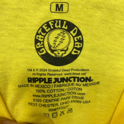 Grateful Dead Dancing Bear Flower Yellow T-Shirt Medium